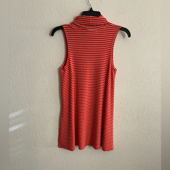 Puella Orange Striped Turtleneck Swing Top Sleeveless Tunic S - Picture 10 of 14